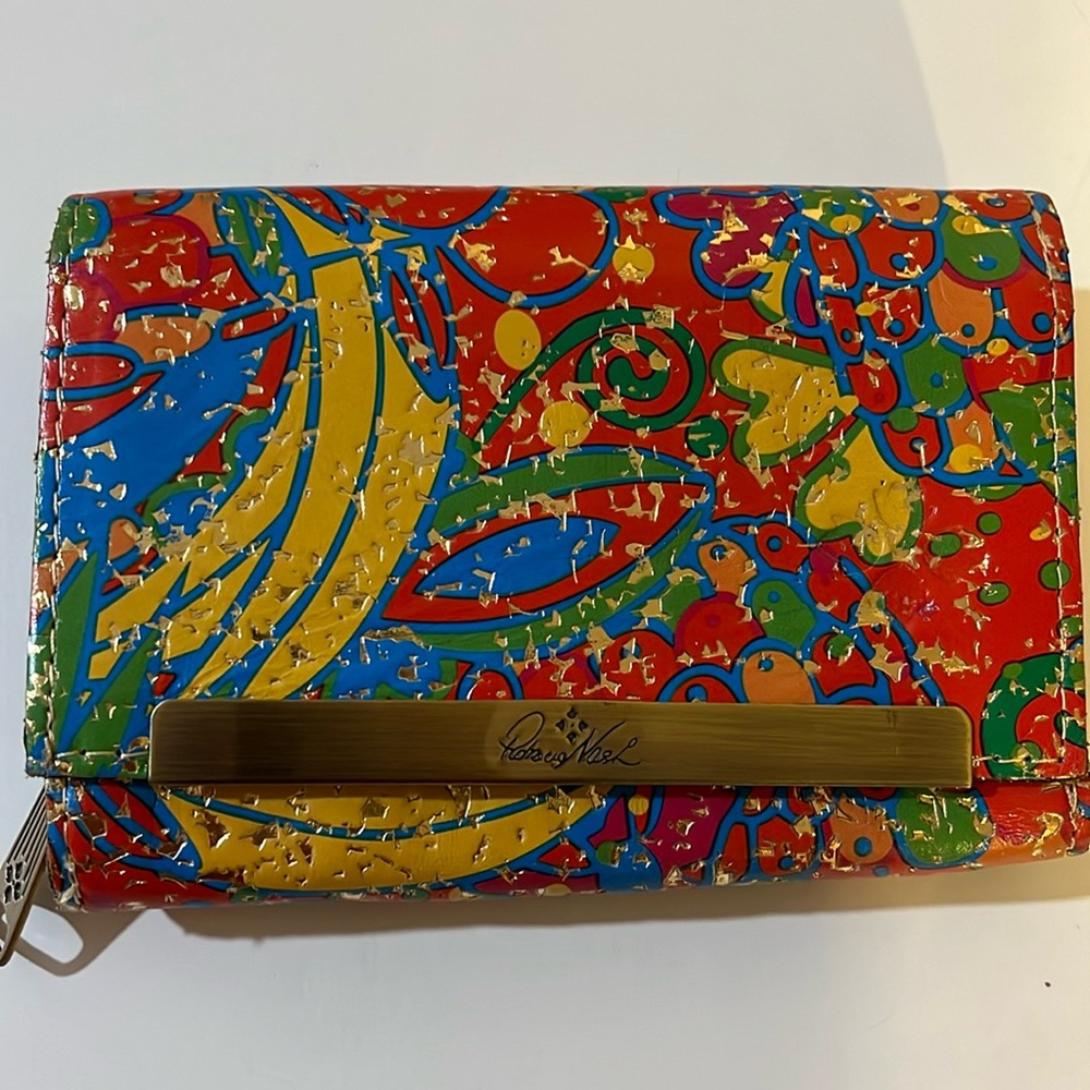 PATRICIA NASH CAMETTI COLOR BLOCK LEATHER WALLET